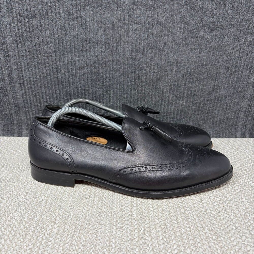 Stuart’s Choice Tassel Loafers Black Leather Wingtip Dress Shoes Men’s 11.5 D